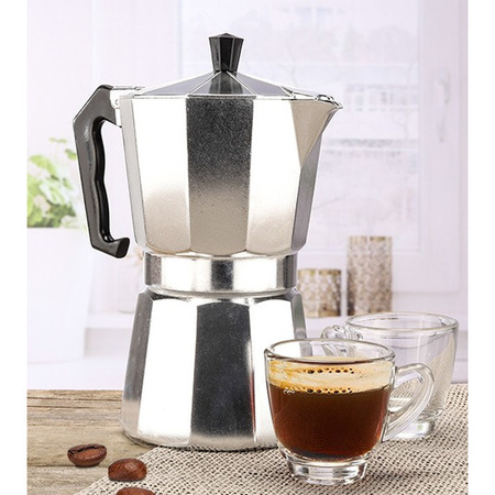 Percolator espresso koffiemaker - 300 ml - aluminium - voor 6 kopjes