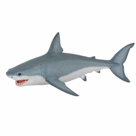 Plastic toy white shark 19 cm