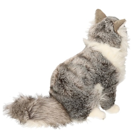 Knuffel kat grijs 35 cm