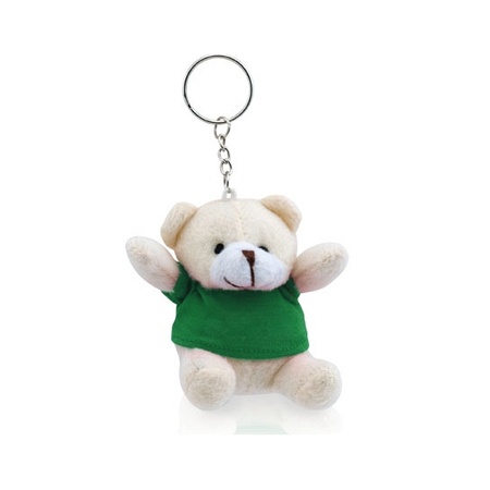 Teddy bear key rings green 8 cm