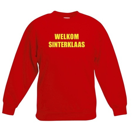 Sinterklaas trui / sweater rood voor kinderen Welkom Sinterklaas