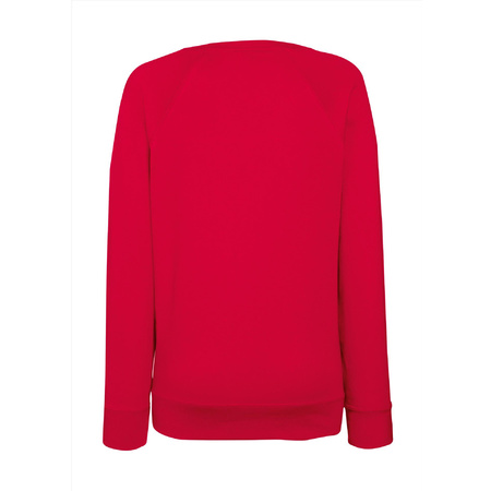 Sweater / sweatshirt trui rood met ronde hals en raglan mouwen voor dames