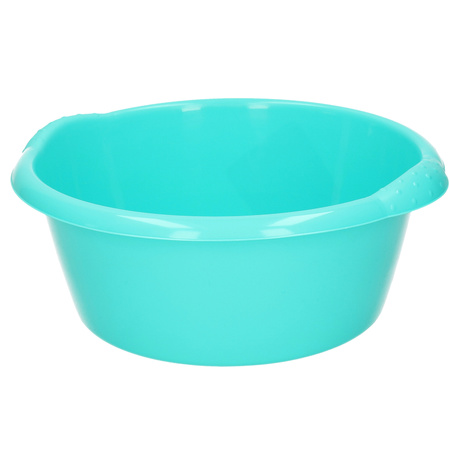 Round dish wash bin/bucket turquoise blue 3 liters 25 x 10.5 cm