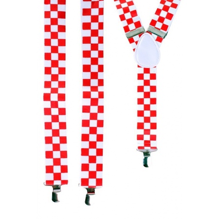 Suspender red and white