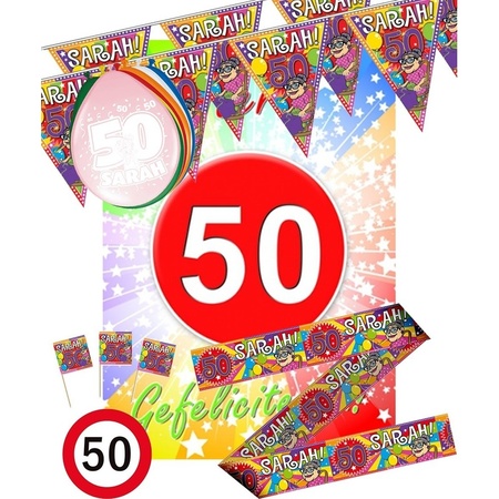 plafond Discriminerend bijnaam Vijftig/50 jaar Sarah feestartikelen pakket M versiering voor verjaardag  bestellen? | Shoppartners.nl