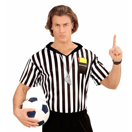 Voetbal scheidsrechter heren kostuum shirt met opdruk