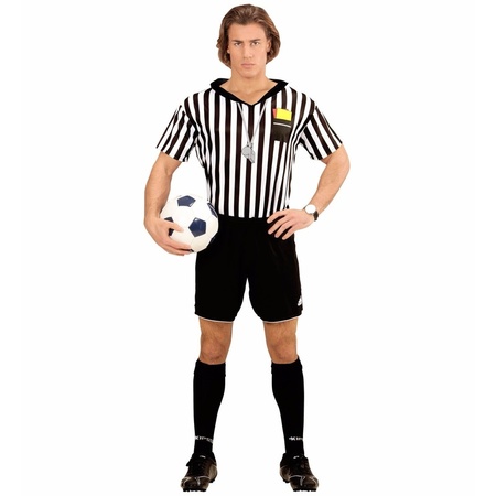 Voetbal scheidsrechter heren kostuum shirt met opdruk
