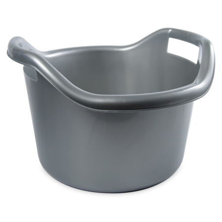 Cleaning bucket 14 liters dish wash bin silver 41 x 24 cm