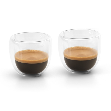 Set van 4x Koffie/espresso glazen dubbelwandig 75 ml - transparant