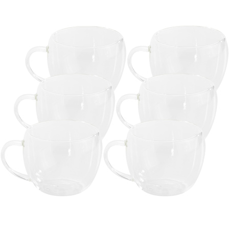 Set of 6x doublewalled tea/coffee glasses 250 ml