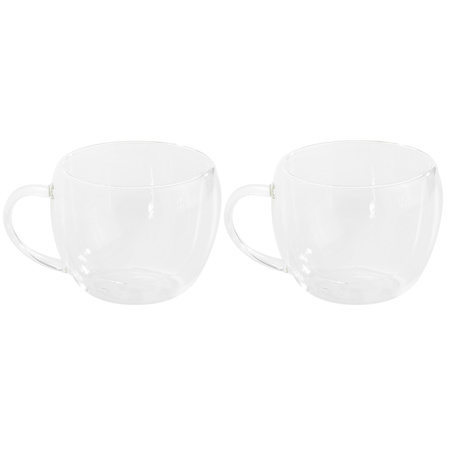 Set of 8x doublewalled tea/coffee glasses 250 ml