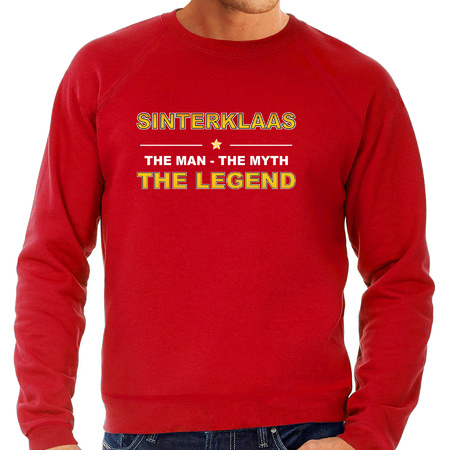 The man, The myth the legend Sinterklaas sweater / trui rood voor heren