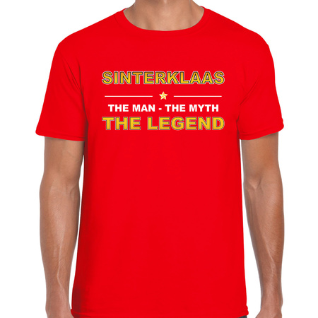 The man, The myth the legend Sinterklaas t-shirt rood voor heren