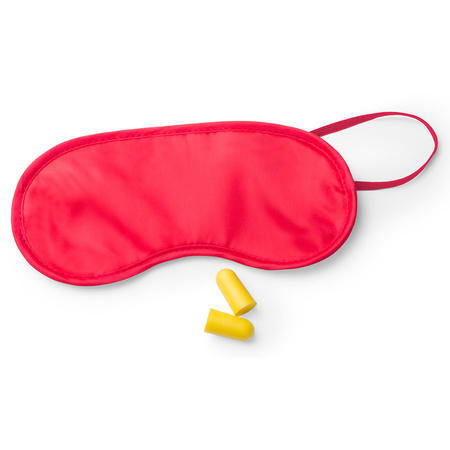 Slaapmasker rood met oordoppen