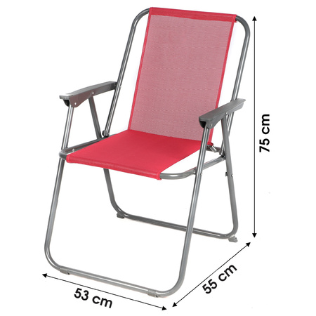 Sunnydays foldable camping/beach/garden chair - pink - L53 x B55 x H75 cm