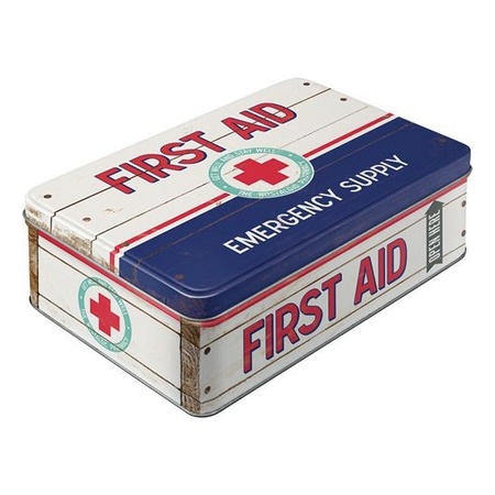 Metalen opbergblik first aid