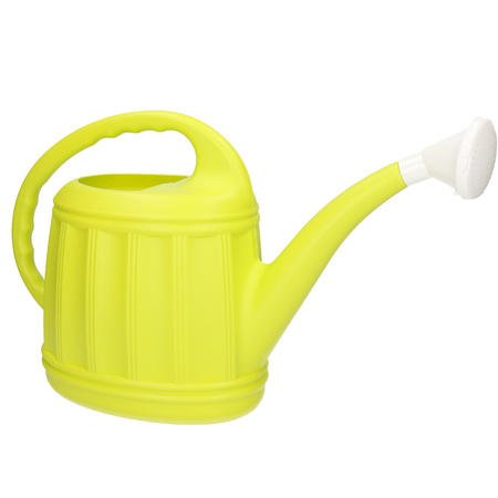 Garden plants watering can lime green plastic 5 liter