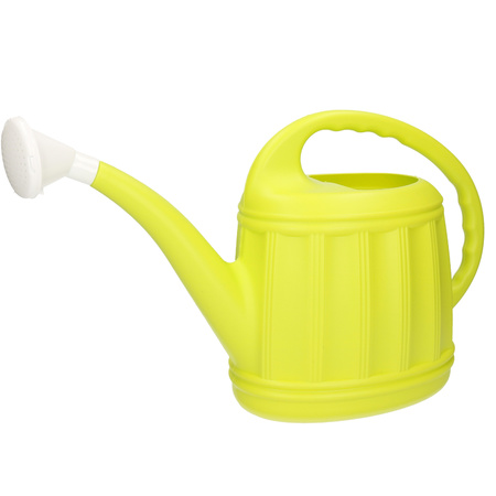 Garden plants watering can lime green plastic 5 liter