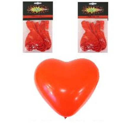Valentijnsdag rode hartjes vorm ballonnen 36x stuks van 27 cm
