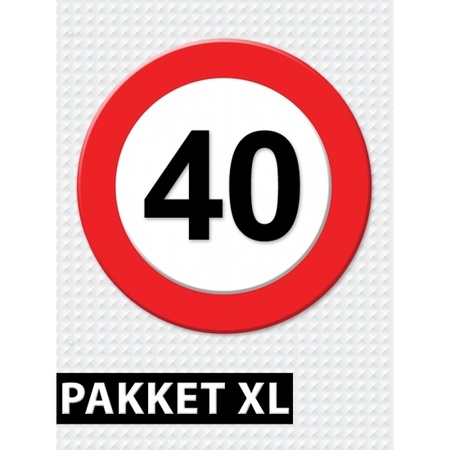 Traffic sign 40 year decoration package XL