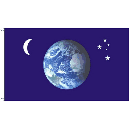 Vlag met aarde, maan en sterren afbeelding