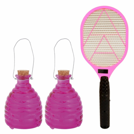 Set of 2x glass wasp traps with an electric smasher