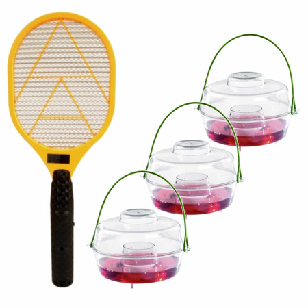 Set of 3x plastic wasp traps with an electric smasher