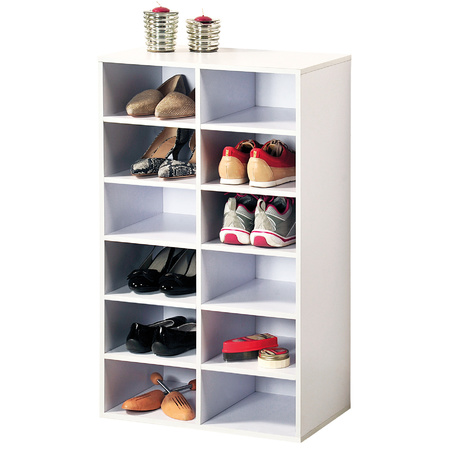 Wit houten bank schoenenkastje/schoenrekje 29 x 51 x 87 cm
