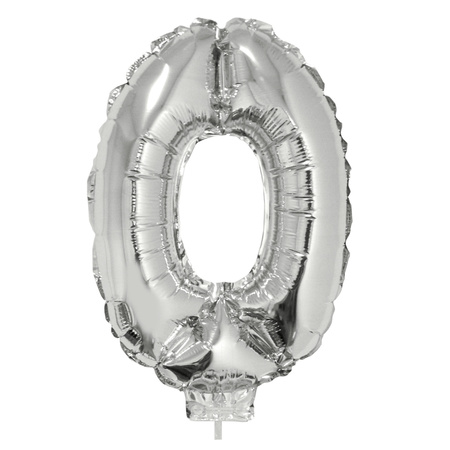 Folie ballonnen cijfer 30 zilver 41 cm