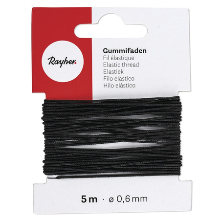 Veranderlijk olie Uitrusten Zwart elastiek band 0,6 mm dik - 5 meter bestellen? | Shoppartners.nl