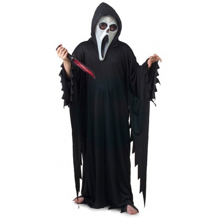 Halloween/horror zwart Scream/Scary Movie kostuum voor jongens/meisjes/kinderen