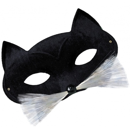 Kunstof zwarte katten masker