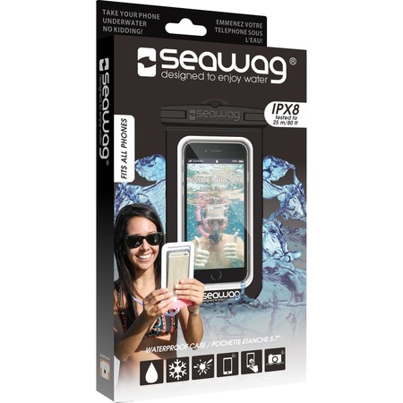 Zwarte/witte waterbestendige universele smartphone/mobiele telefoon hoes met polsband